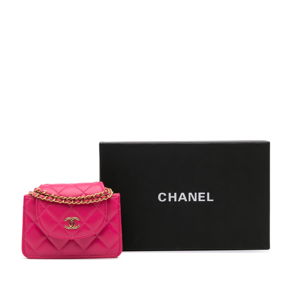 Pre-Loved Chanel CC Quilted Lambskin Flap Clutch On Chain - Picture 9 of 9
